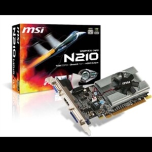 MSI Video Card G2101D3 N210-MD1G/D3 GeForce 210 1GB DDR3 64Bit PCI Express 2.0 DVI HDMI VGA Windows 7 Retail