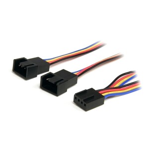 StarTech Cable FAN4SPLIT12 12in 4-Pin Fan Power Splitter Cable Female/Male Retail