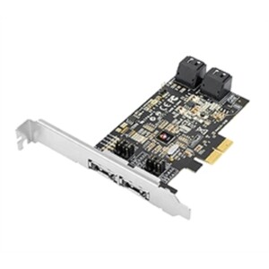 SIIG Controller Card SC-SA0R11-S1 SATA 6Gb s 4Port PCI Express Dual Profile Brown Box