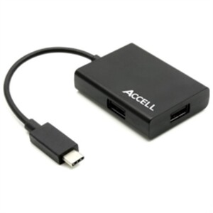 Accell Accessory U214B-001B 7.9in(20cm) USB-C to 3 USB-A 3.0 Hub Retail